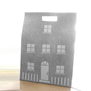 Print House Shape Storage Bucket Baby Felt Toy Storage Box For Children Dirty Clothes Storage Bag Container