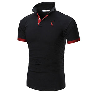 TJWLKJ New Man PoloShirt Brand Mens Casual Deer Embroidery Cotton Polo shirt Men Short Sleeve High Quantity Polo Men
