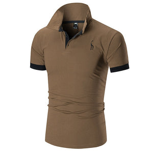 TJWLKJ New Man PoloShirt Brand Mens Casual Deer Embroidery Cotton Polo shirt Men Short Sleeve High Quantity Polo Men