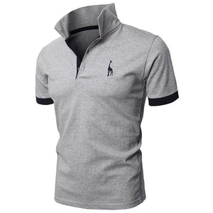 TJWLKJ New Man PoloShirt Brand Mens Casual Deer Embroidery Cotton Polo shirt Men Short Sleeve High Quantity Polo Men