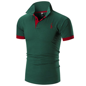TJWLKJ New Man PoloShirt Brand Mens Casual Deer Embroidery Cotton Polo shirt Men Short Sleeve High Quantity Polo Men