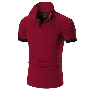 TJWLKJ New Man PoloShirt Brand Mens Casual Deer Embroidery Cotton Polo shirt Men Short Sleeve High Quantity Polo Men