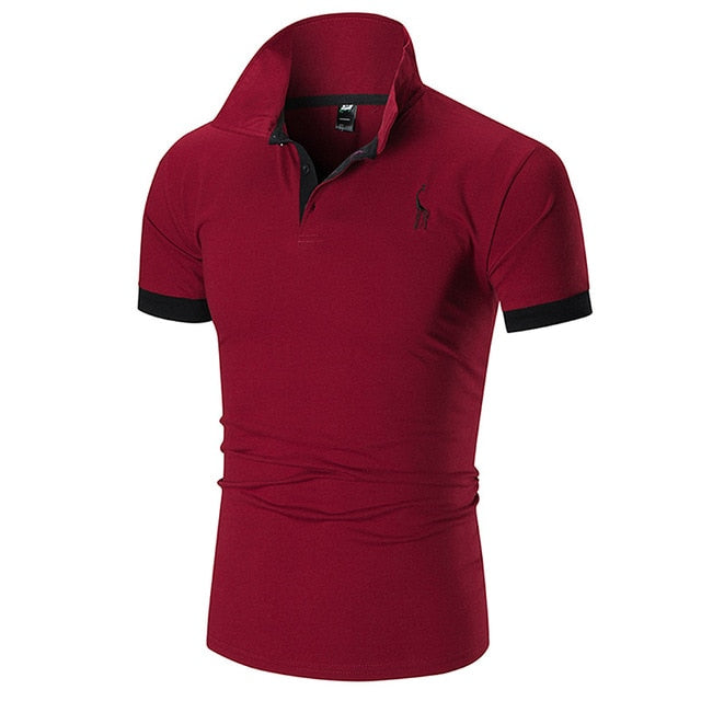 TJWLKJ New Man PoloShirt Brand Mens Casual Deer Embroidery Cotton Polo shirt Men Short Sleeve High Quantity Polo Men