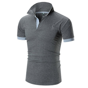 TJWLKJ New Man PoloShirt Brand Mens Casual Deer Embroidery Cotton Polo shirt Men Short Sleeve High Quantity Polo Men