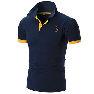 TJWLKJ New Man PoloShirt Brand Mens Casual Deer Embroidery Cotton Polo shirt Men Short Sleeve High Quantity Polo Men