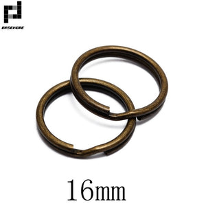 BASEHOME 50pcs/lot 16mm/20mm/25mm Keychain Circle Keyring Findings Fit DIY Keychain Rings Circles Accessories