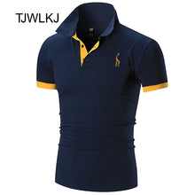 Load image into Gallery viewer, TJWLKJ New Man PoloShirt Brand Mens Casual Deer Embroidery Cotton Polo shirt Men Short Sleeve High Quantity Polo Men