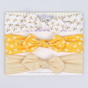 3Pcs Cute Rabbit Ear Baby Headband Neonata Bow Flower Elastic Bandanas Baby Girls Headbands Children Turban Hair Accessories Set