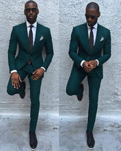 Load image into Gallery viewer, Groomsmen Peaked Black Lapel Groom Tuxedos Burgundy Mens Suit Wedding Best Man (Jacket+Pants+Tie) high quality Suits