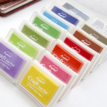 Load image into Gallery viewer, 15 Colors Inkpad Handmade DIY Craft Oil Based Ink Pad Rubber Stamps Fabric Wood Paper Scrapbooking Ink pad Finger Paint  Wedding