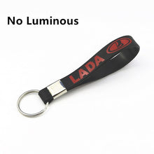 Load image into Gallery viewer, Luminous Silicone Emblem Badge Car Key for Lada Niva Kalina Priora Granta Largus Vaz Samara Key Chain Ring Car Styling