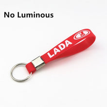 Load image into Gallery viewer, Luminous Silicone Emblem Badge Car Key for Lada Niva Kalina Priora Granta Largus Vaz Samara Key Chain Ring Car Styling