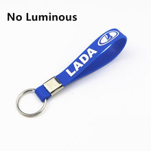 Load image into Gallery viewer, Luminous Silicone Emblem Badge Car Key for Lada Niva Kalina Priora Granta Largus Vaz Samara Key Chain Ring Car Styling